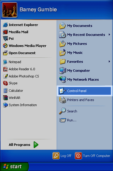 Панель управления XP